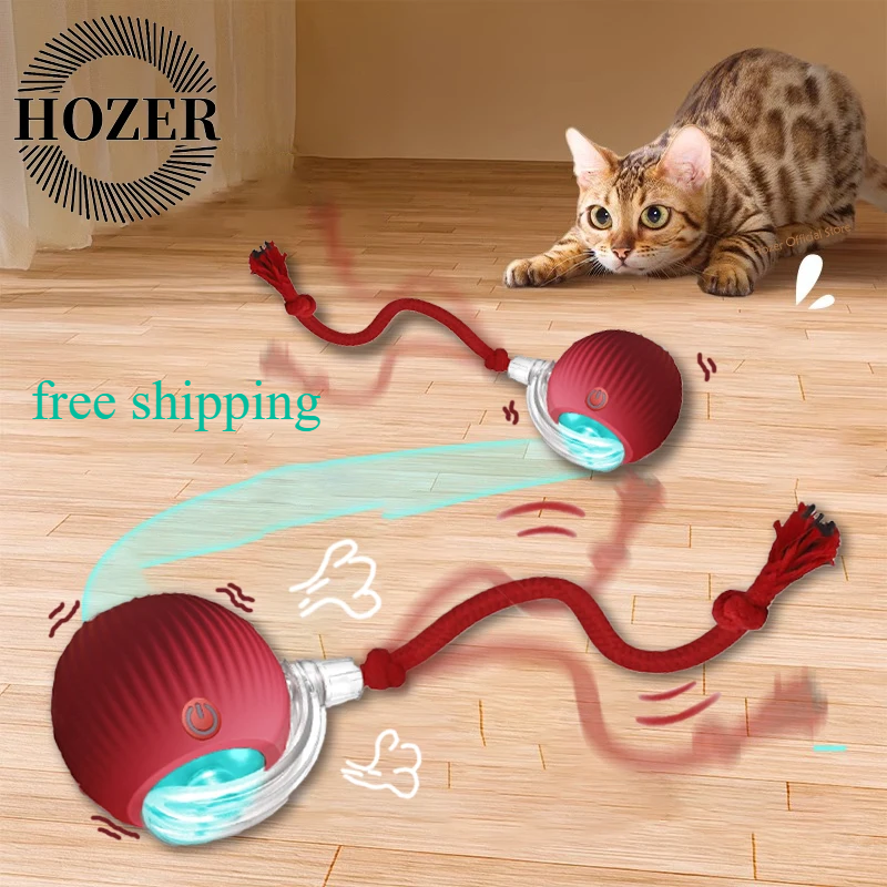Rechargeable Smart Interactive Rolling Ball for Cats | Automatic Mouse Imitation Toy with Faux Tail