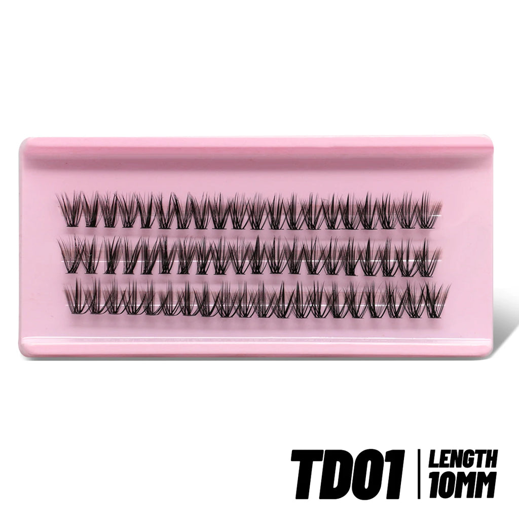 “Premium Fluffy Cat Eyelash Clusters – Wispy Individual & Volume DIY Eyelash Extensions for a Glamorous Look”