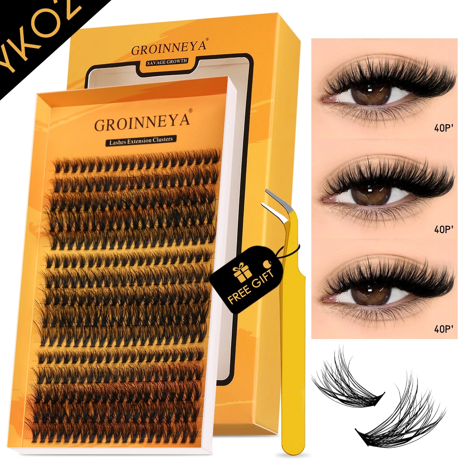 “Premium Fluffy Cat Eyelash Clusters – Wispy Individual & Volume DIY Eyelash Extensions for a Glamorous Look”