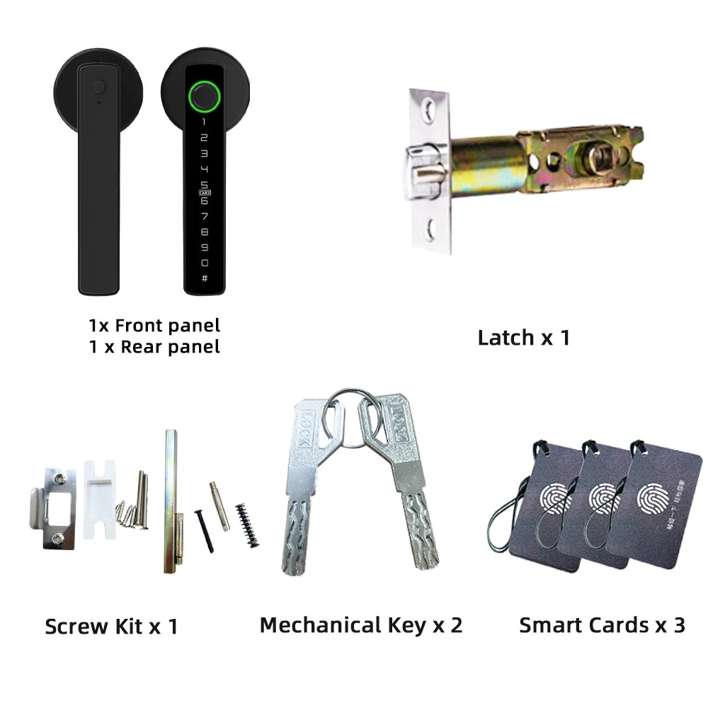 “M5 Tuya BLE Smart Fingerprint Door Lock – Digital Electronic Lock with Password, Key, IC Card & Smartlife/Tuya App Unlock”