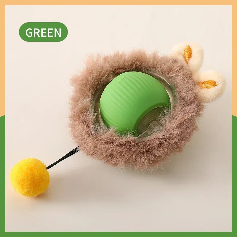Rechargeable Smart Interactive Rolling Ball for Cats | Automatic Mouse Imitation Toy with Faux Tail